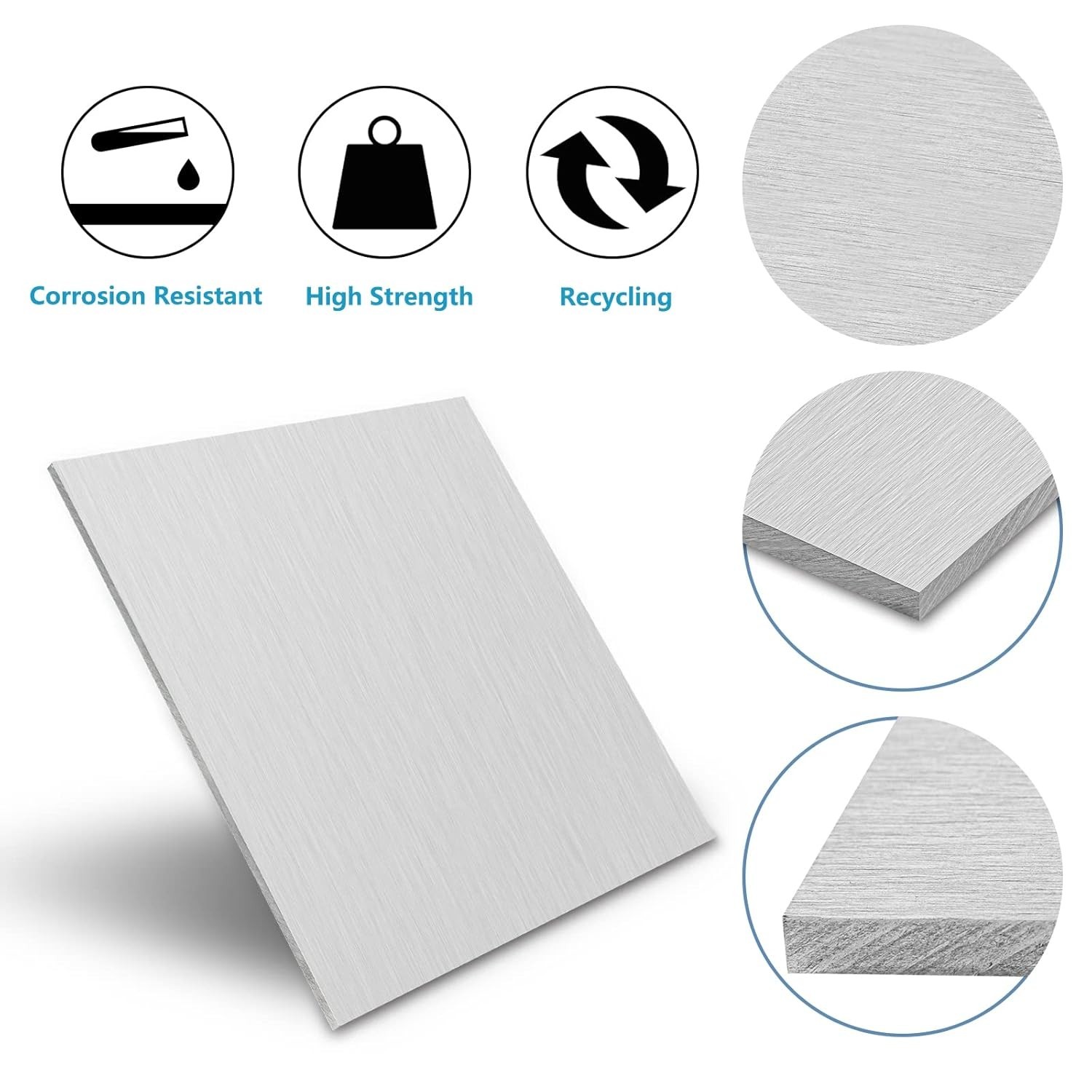 6061 Aluminum Sheet Metal 6 x 12 x 1/8 Inch, Heavy Duty Aluminum Sheets Plate…