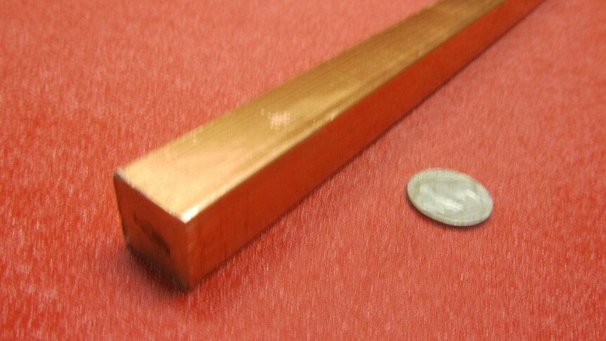 110 Copper Square Bar 1/2 Hard, 3/4″ Thick x 3/4″ Wide x 3 Ft Length
