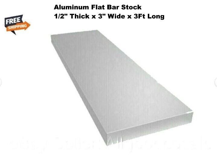 1/2″ Thick Aluminum Flat Bar Stock 3″ Wide x 3 Feet Long Unpolished Finish Alloy