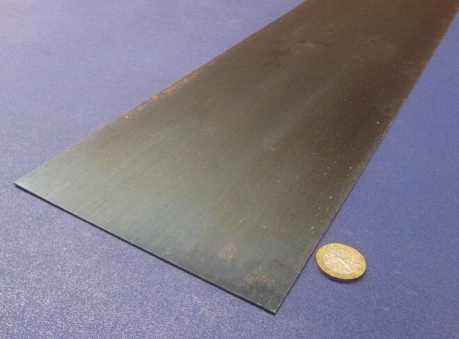 1095 Hard Blue Tempered Spring Steel Shim .010″ Thick x 6.00″ Wide x 12″ Long