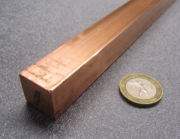 110 Copper Square Bar 1/2 Hard, 3/4″ Thick x 3/4″ Wide x 3 Ft Length
