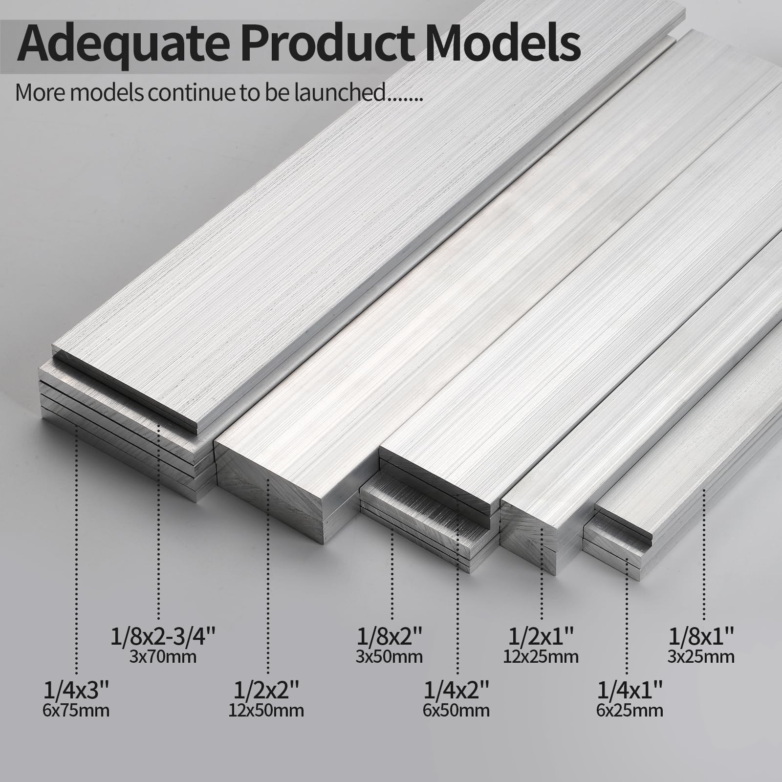 6061 Aluminum Flat Bar T6511 Solid Mill Stock 1/8 x 1 Inch x 12 Inch 2 PCS
