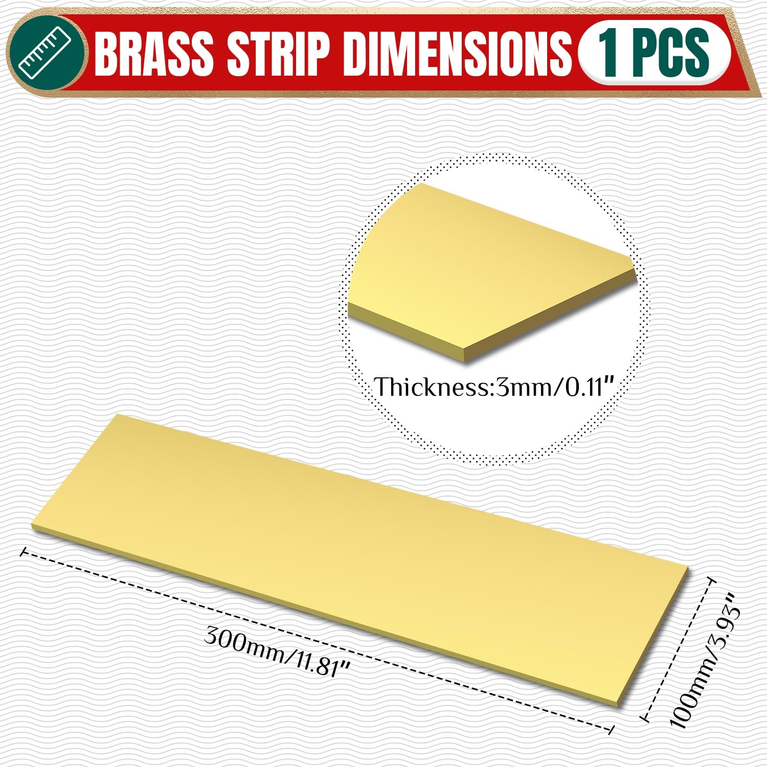 1/8x4x12 Inch Solid Brass Bar Stock Flat Metal Plate Knife Making DIY Craft