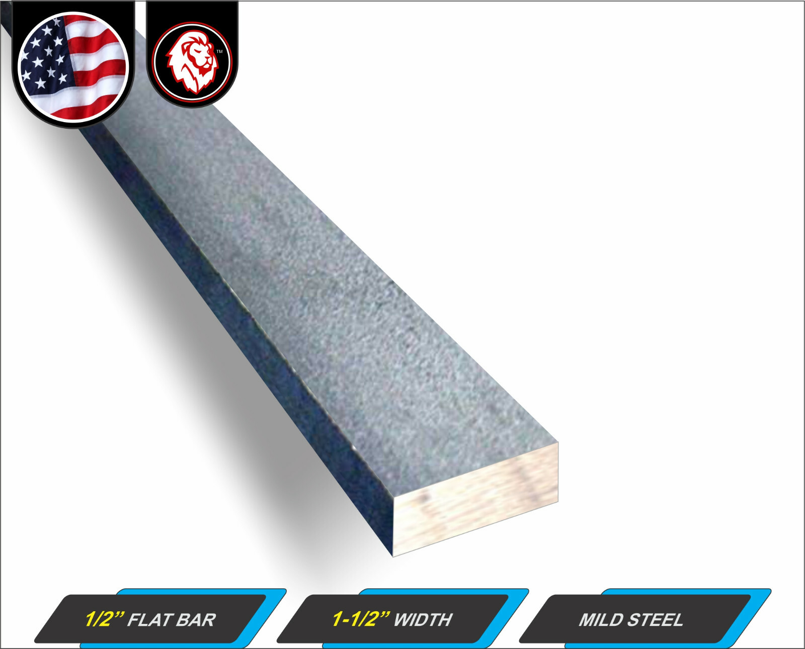 1/2″ x 1-1/2″ Steel Flat Bar – Metal Stock – Mild Steel – 11″ Inch Long