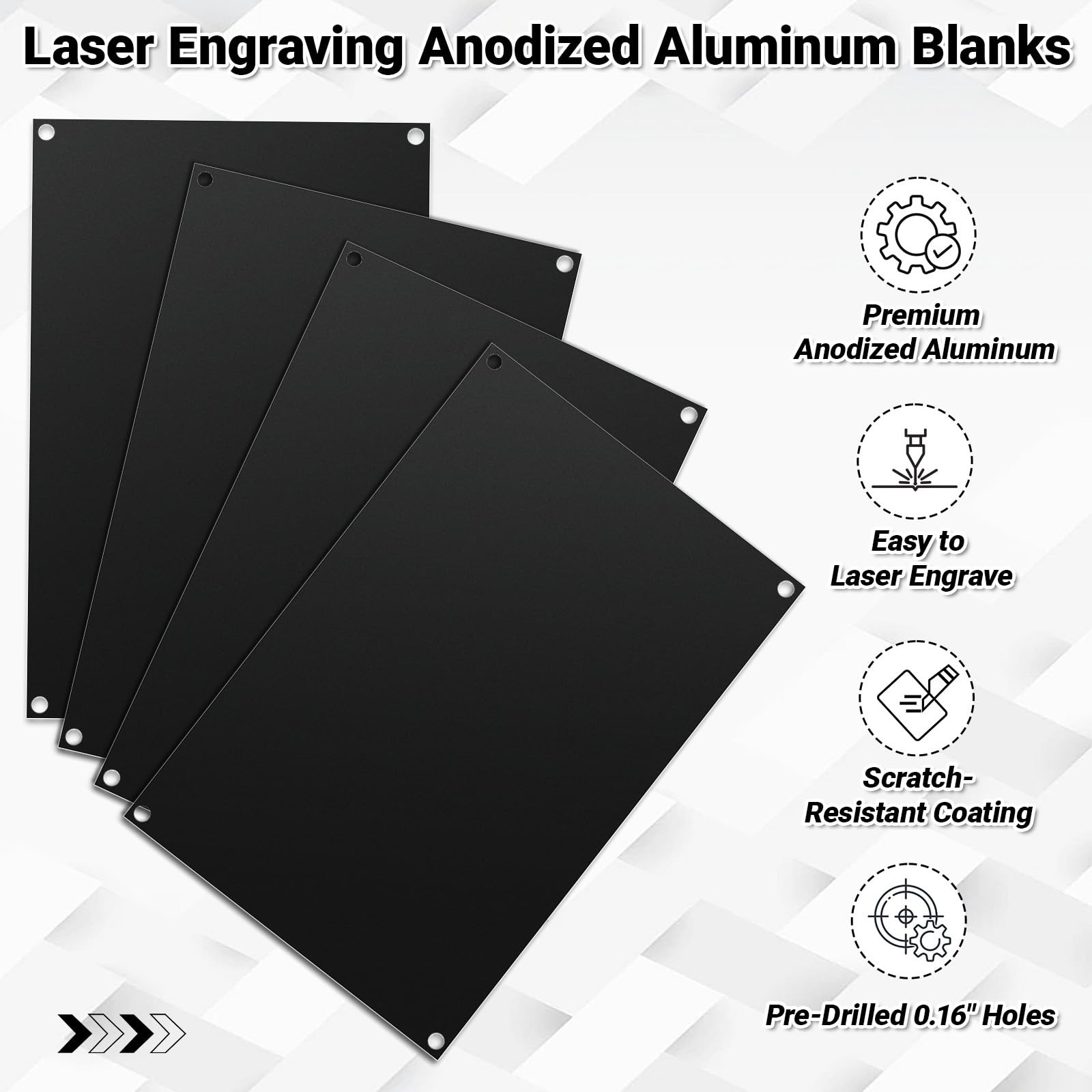 10 PCS 4×6 Inch Black Anodized Aluminum Sheets 0.04 Inch Laser Engraving Blanks