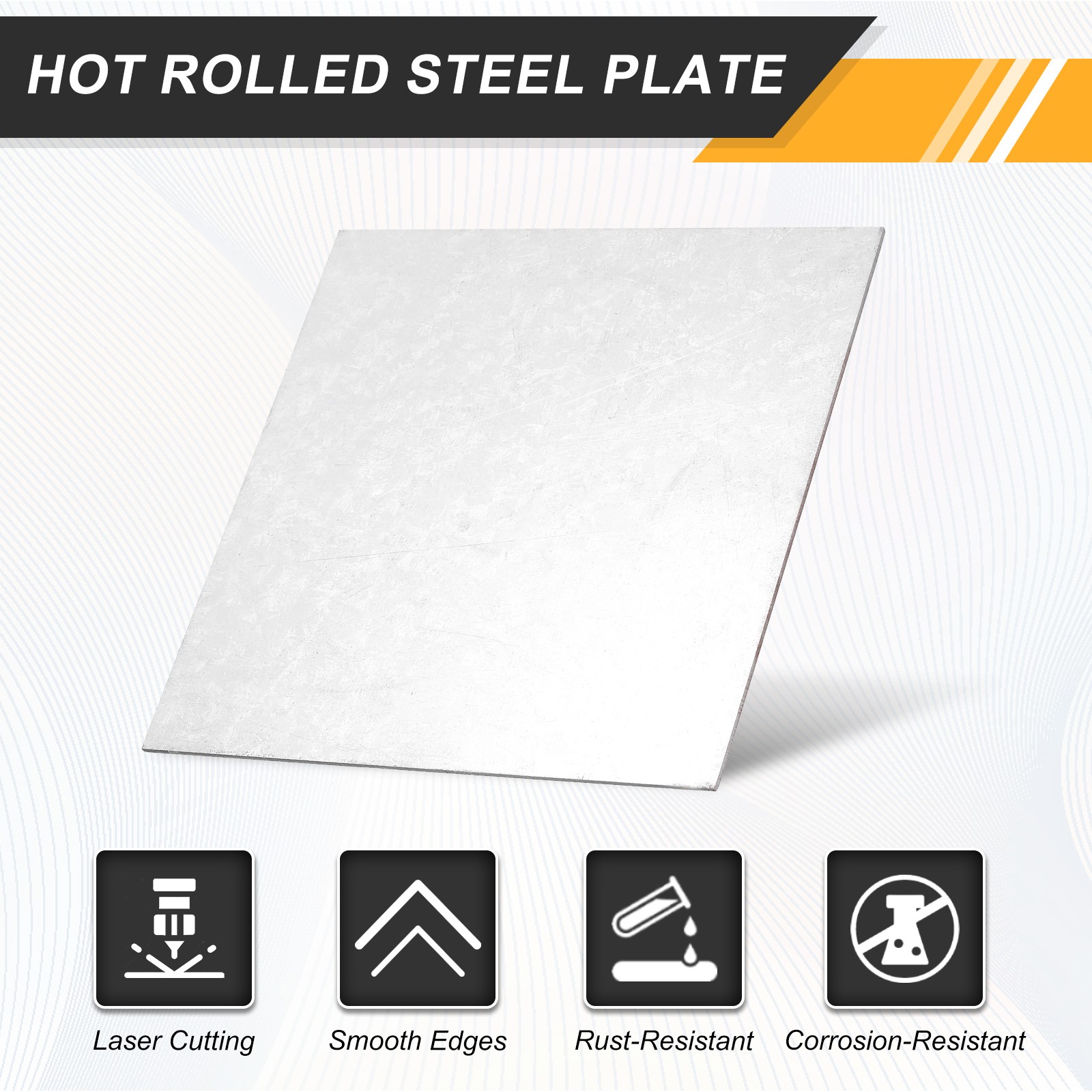 2Set 3/32″ Hot Rolled Steel Sheets 8″ x 4″ Steel Plate Base Silver