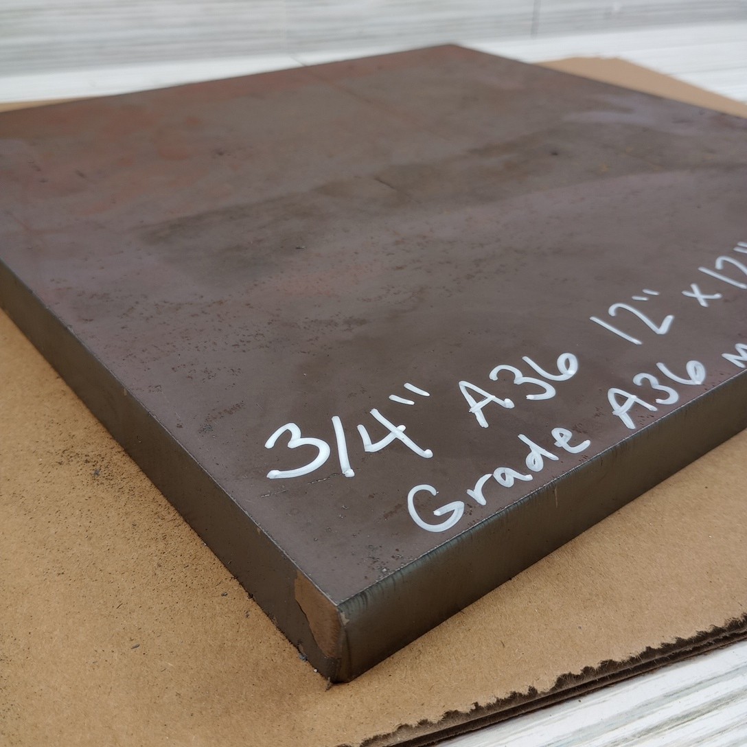 3/4″ x 12″x 12″ inch steel plate 12”x12” A36 Hot Roll Flat .75″ Thick