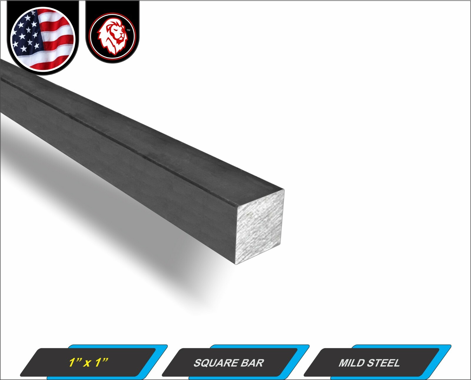 1″ Square Metal Bar – Square Metal Stock – Mild Steel – 96″ Long (8-ft)