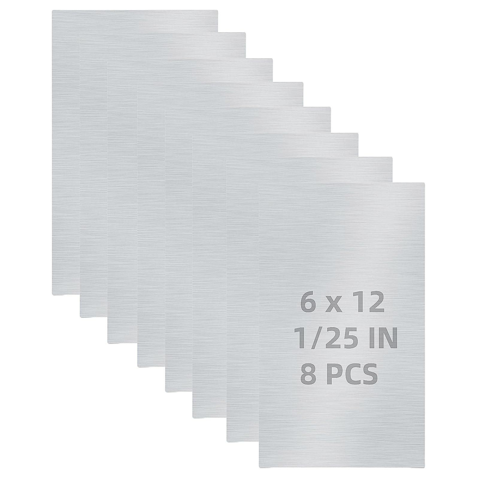 8 Pack 6061 Aluminum Sheet Metal 6″ x 12″ x 1/25″ (1mm), Aluminum Metal Plate…