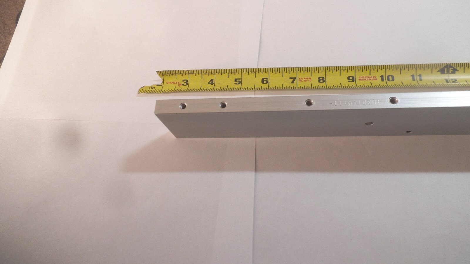 Aluminum bar stock, 17-1/4″ long x 2″ wide x .475 thick