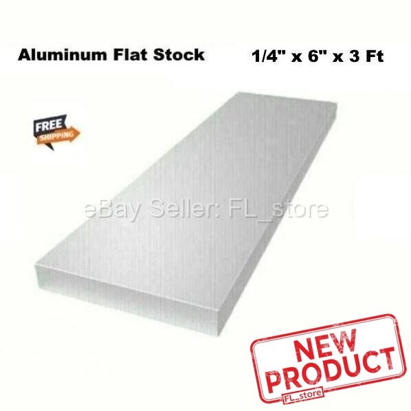 Aluminum Flat Stock 1/4″ x 6″ x 3 Feet Extruded Mill Finish Alloy 6061 NEW