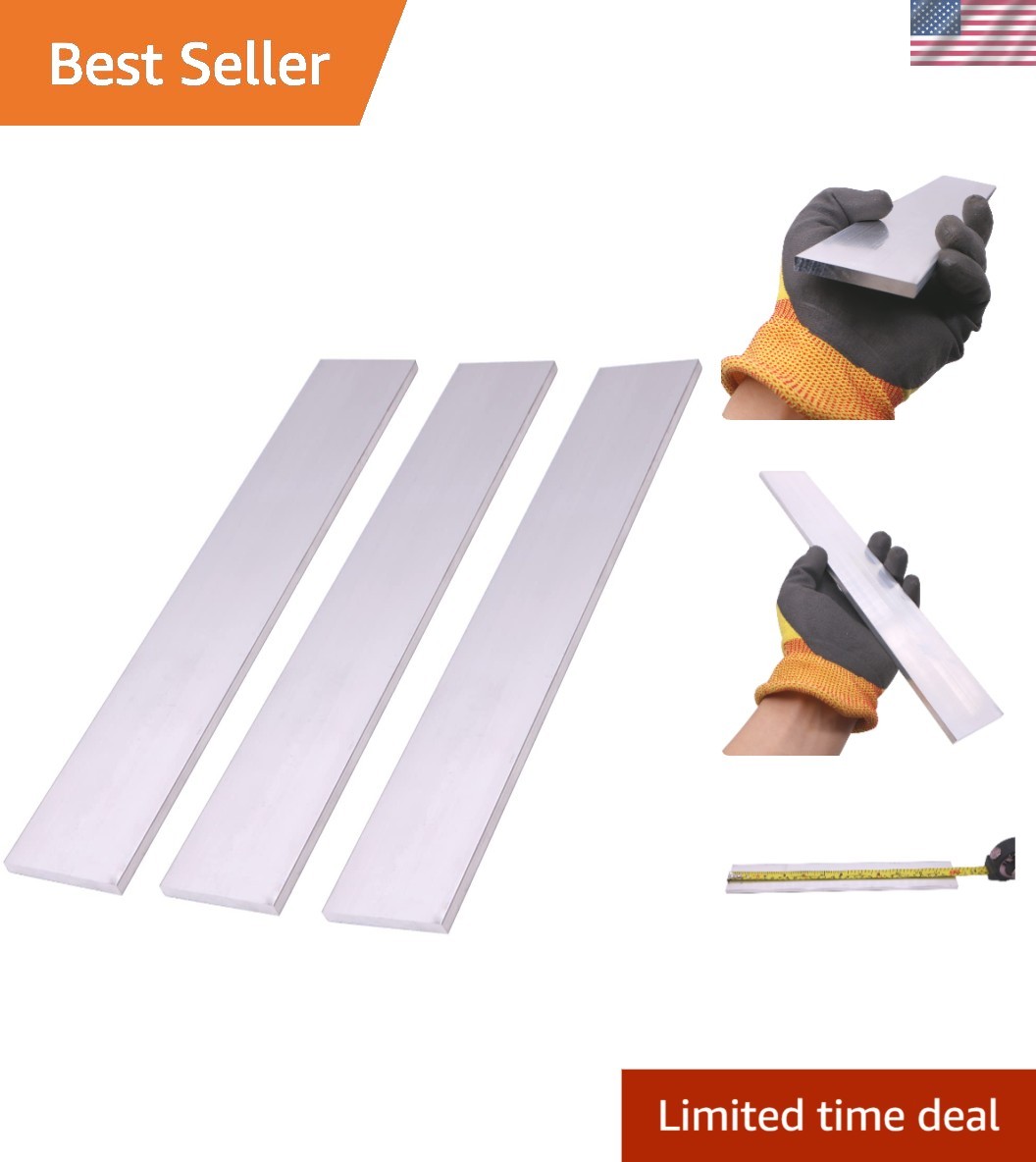 Corrosion-Resistant 3-Piece 6061 Aluminum Flat Bar – 12″ x 2″ Precision Machined