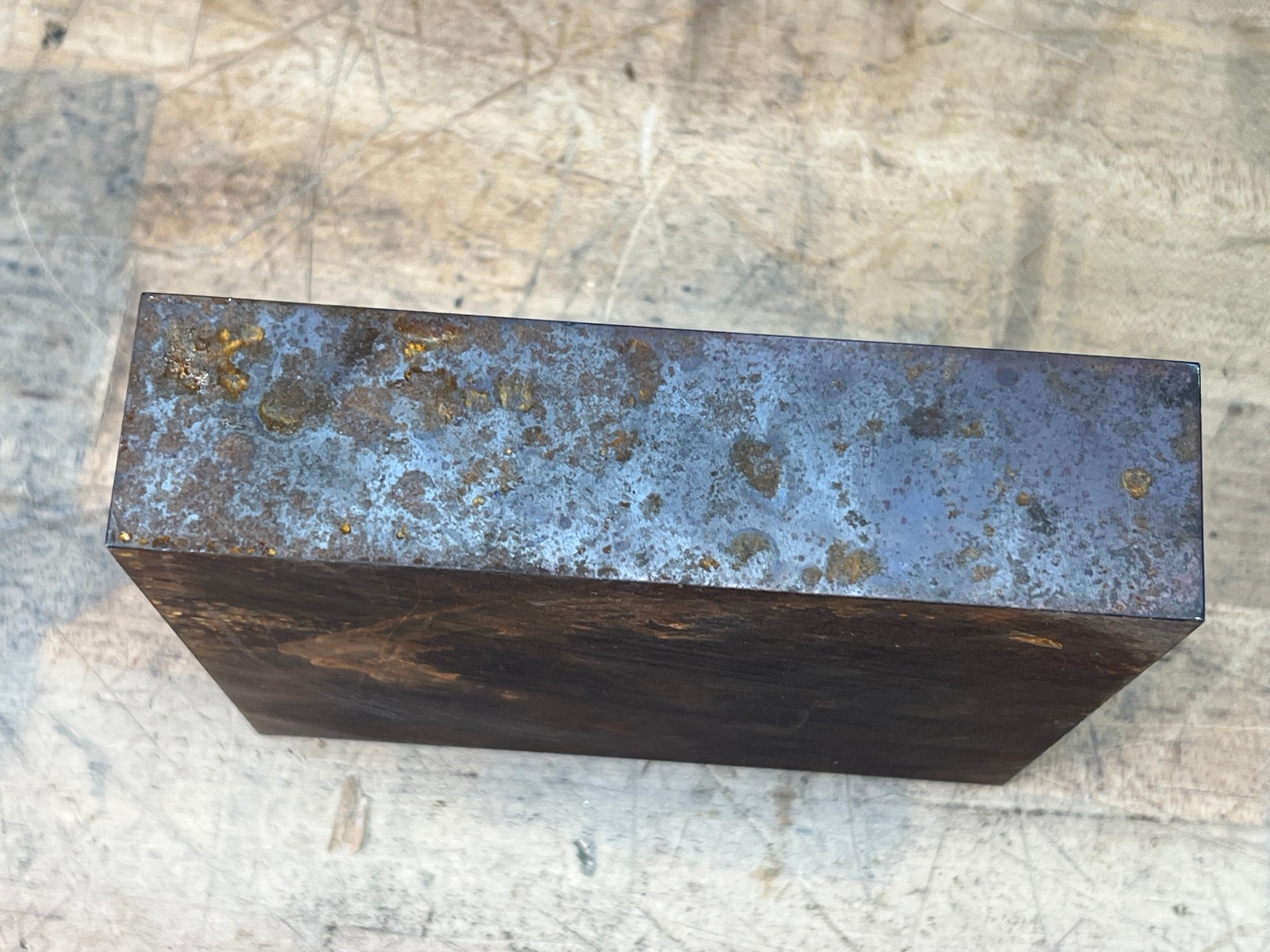 H13 tool steel flat bar stock 6 1/8 x 5 3/4 x 1 1/2 (holes on 1 end) – 15 lb
