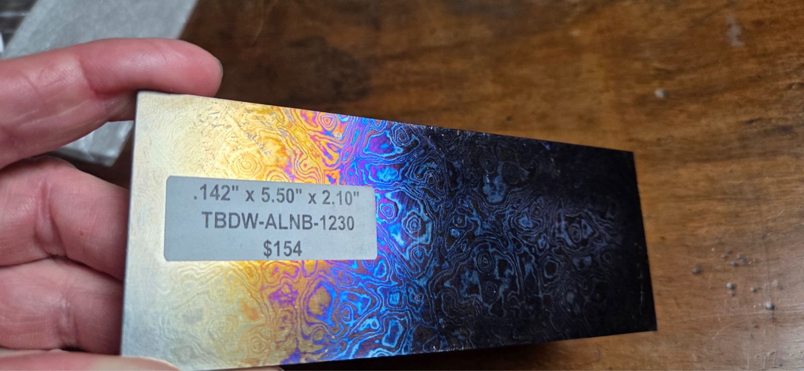 WHITE TIMASCUS BILLET/ BAR FROM ALPHA KNIFE SUPPLY ALIEN / NEBULA