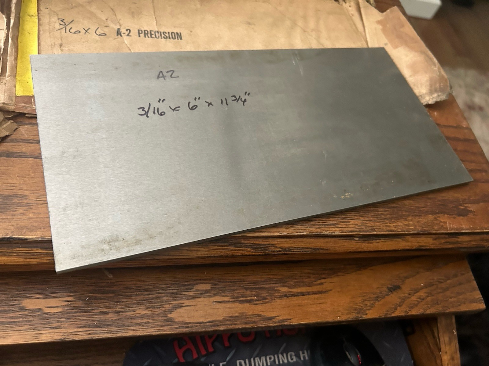A2 Tool Steel, 3/16” x 6” x 11-3/4″, Flat Ground Bar, Machine Stock