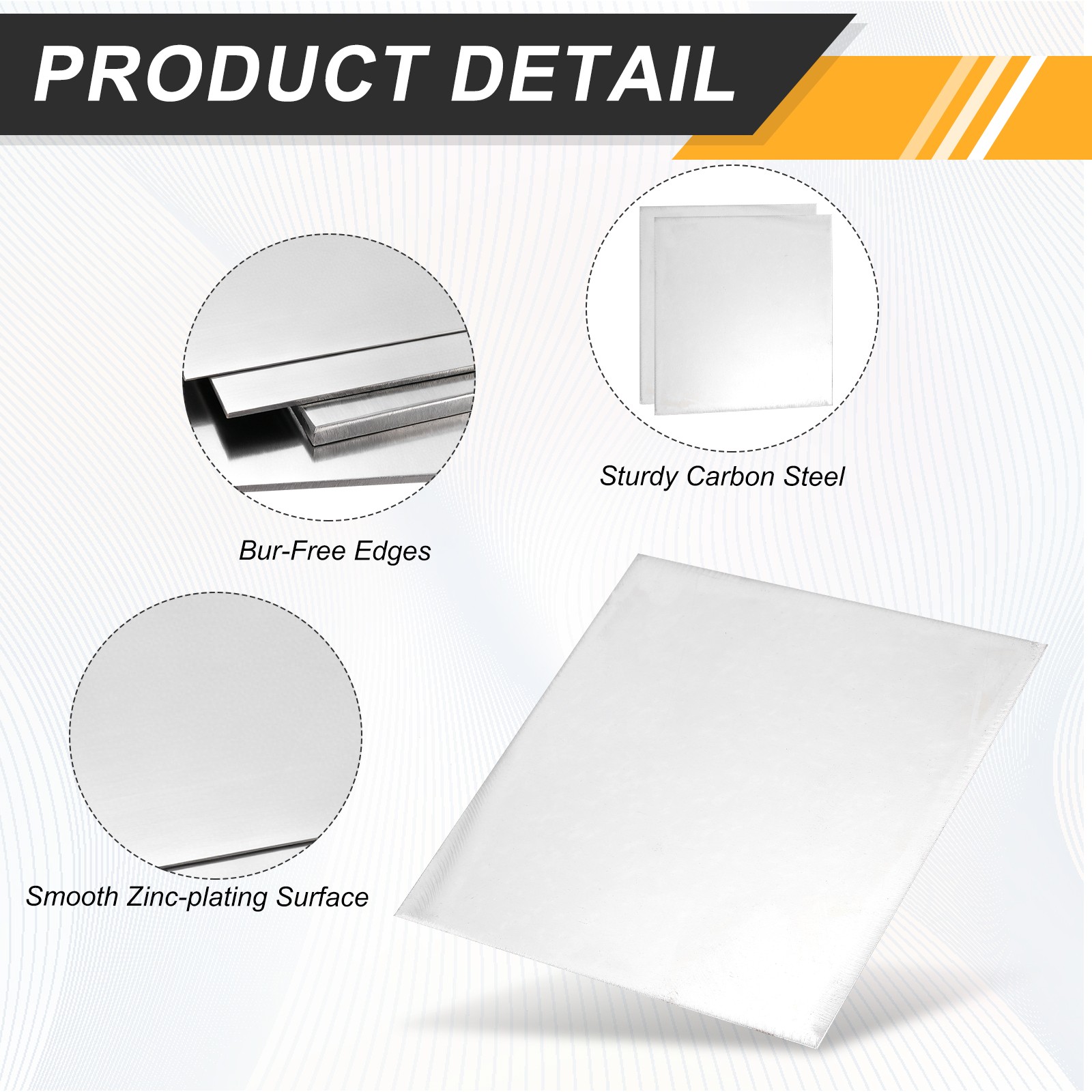 4Pcs 3/64″ Hot Rolled Steel Sheets 4″ x 4″ Steel Plate Base Silver