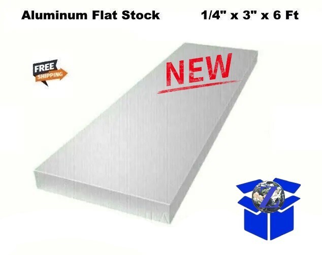 1/4″ Thick Aluminum Flat Stock 3 in x 6 Feet Extruded Mill Finish Alloy 6061 NEW