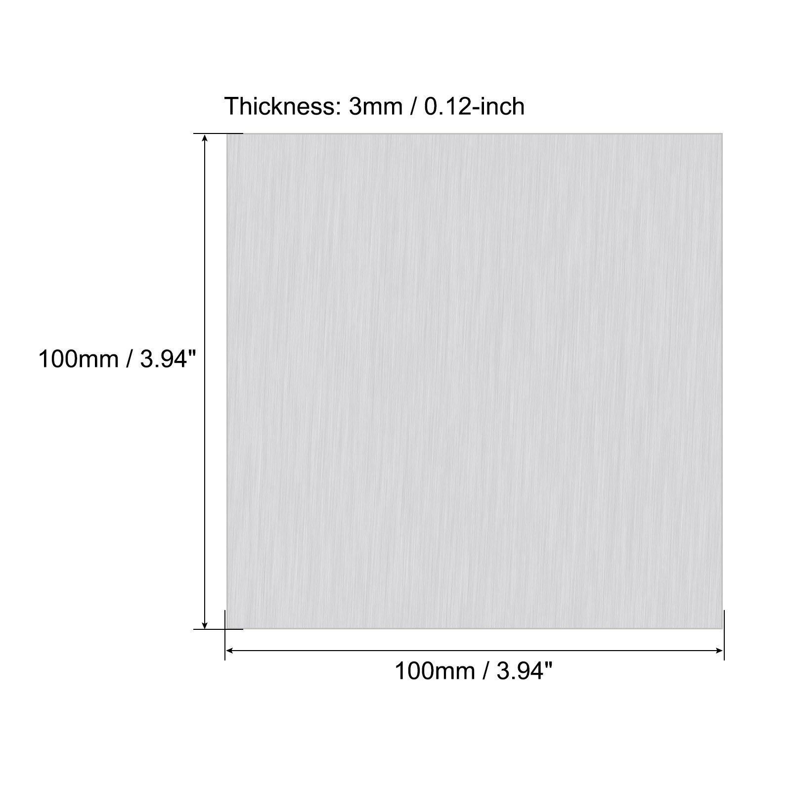 100mm x 100mm x 3mm – Rectangle 1060 Aluminum Sheet Flat Metal Plate Stock