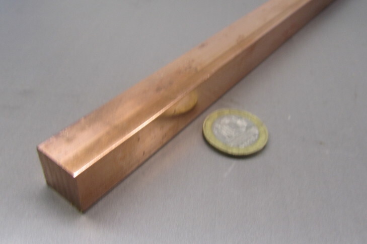 110 Copper Square Bar 1/2 Hard, 5/8″ Thick x 5/8″ Wide x 6 Ft Length