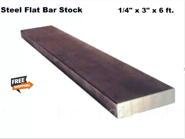Steel Flat Bar Stock 1/4 x 3 x 6 Feet Rectangular Unpolished 1018 Alloy NEW