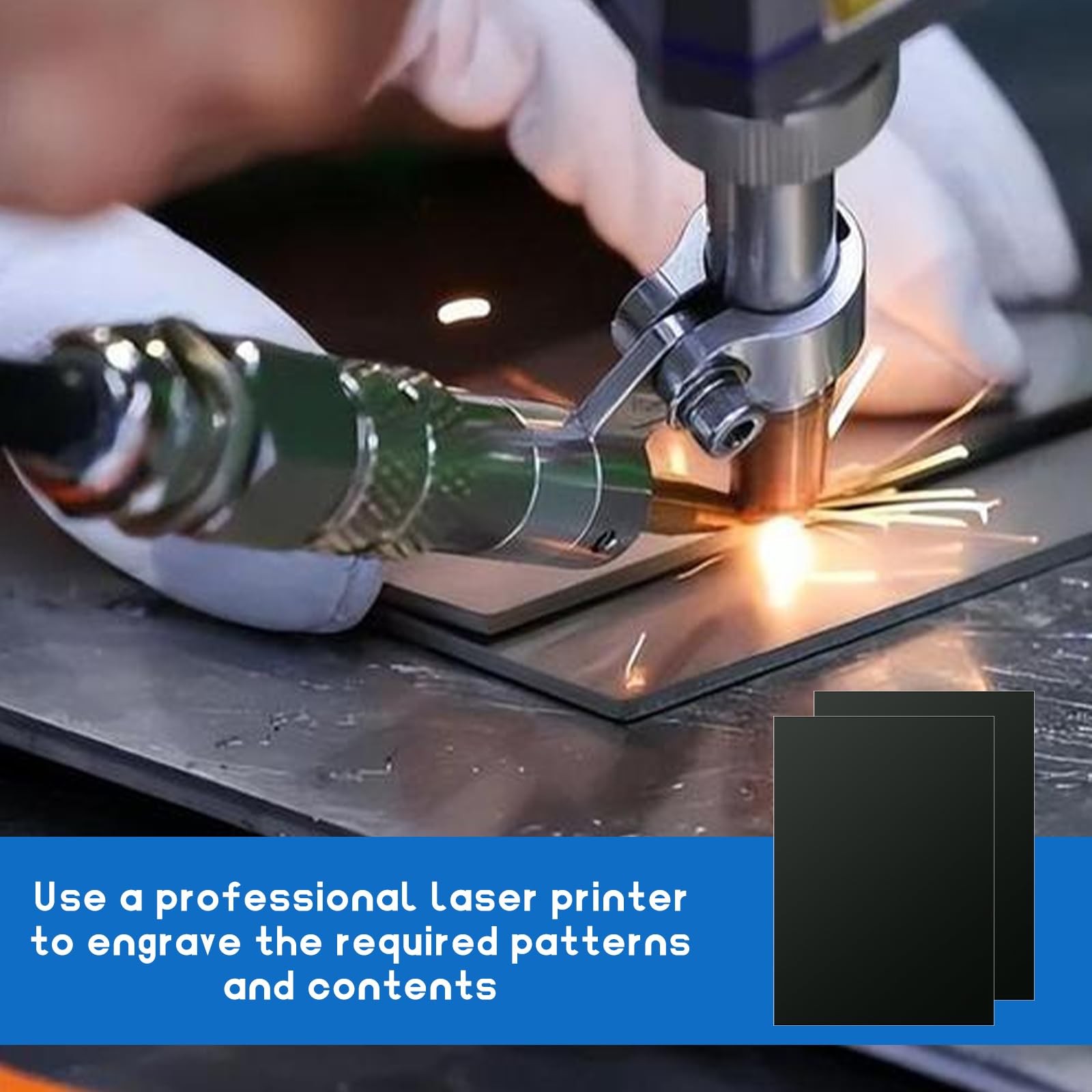 10 Pack 7x5x1/32 Inch Anodized Aluminum Sheet Black 0.8mm Laser Engrave Plate