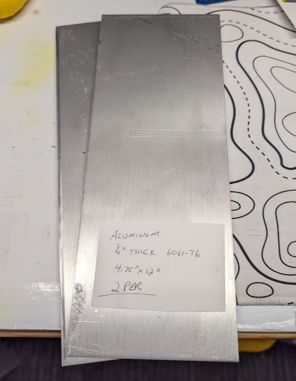 2 Pieces of 1/4″ (.25″) Aluminum Sheet Plate 5″ x 12″ 6061-T6 FREE SHIPPING