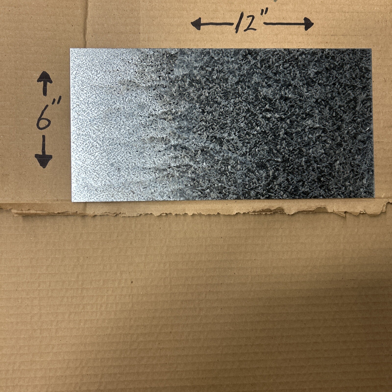 0.050” Thick – Galvanized Steel Sheet Metal – 6” x 12” – New