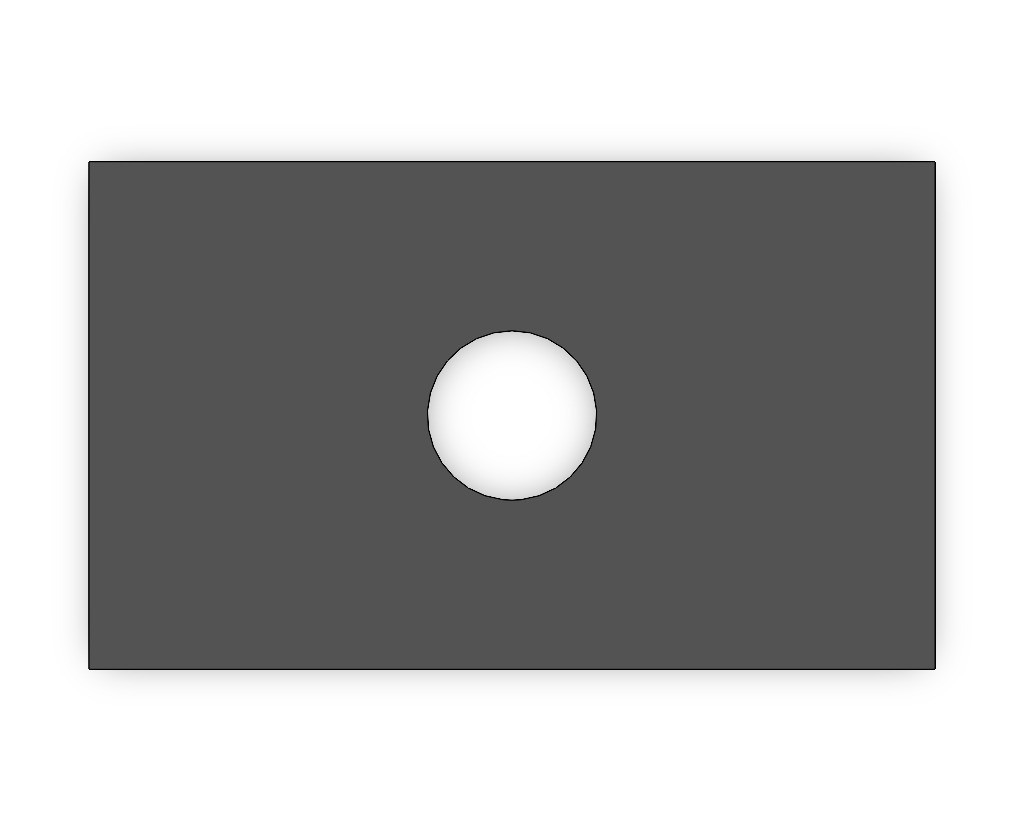 1/2″ Thick, 3.5″ x 6.5″ Steel Square Plate – ( 1-3/8″ ) Center Hole