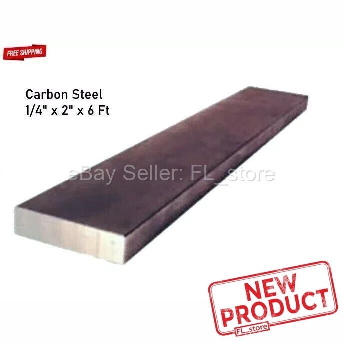 1/4″ x 2″ x 6 Feet Steel Flat Bar Stock Unpolished 1018 Alloy Cold Finish NEW