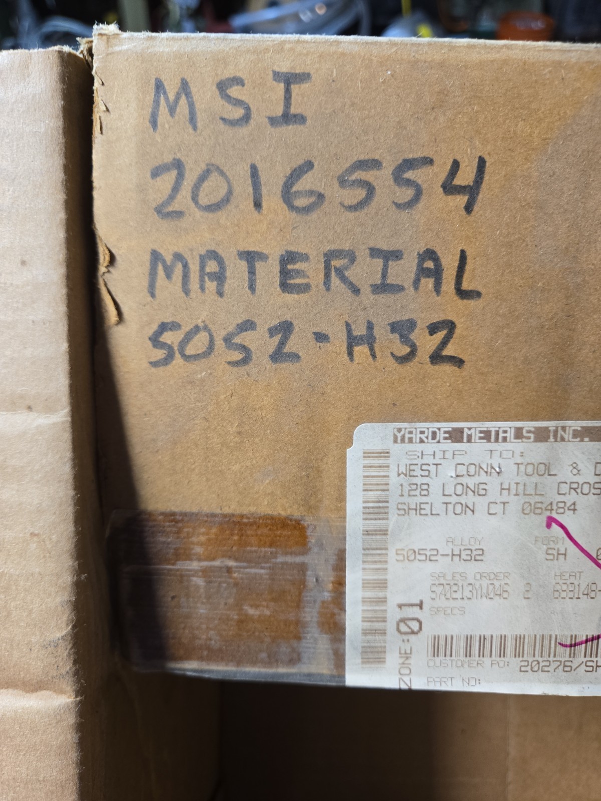 5052 H32 Aluminum Strip .090″ X 1.125″ X 7.25″ 225 Pcs