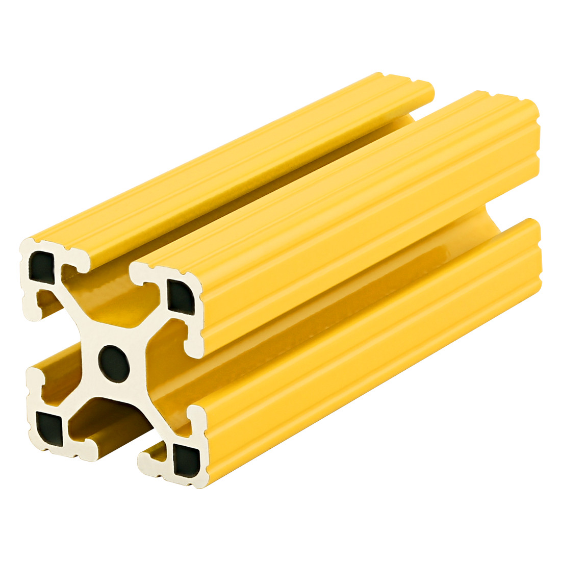 15/15 AL T-Slot (80/20 Brand) 1515-Lite-Yellow ( LOT OF 4 PCS. ) 1.5″x1.5″x 144″