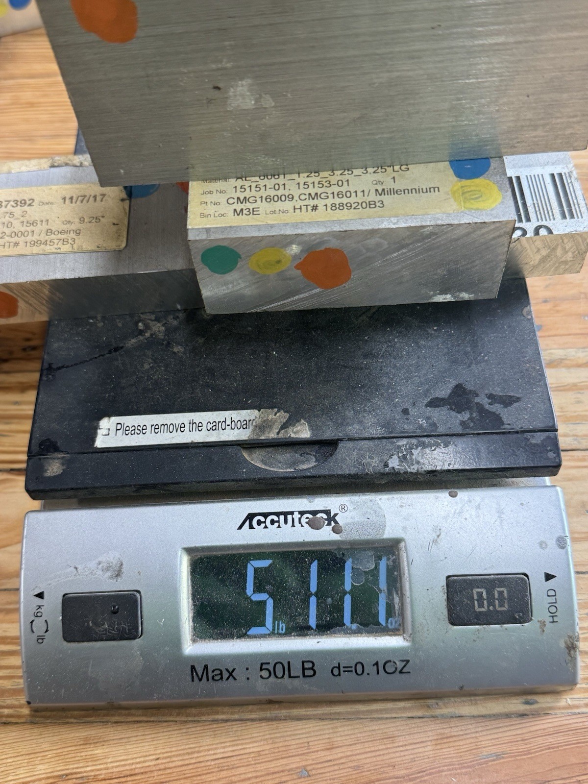 3 PC Lot Aluminum 6061 FLAT BAR 2.25 x 2.5 x 5 , 1.25 x 3.25 , .75 x 2 x 3.25