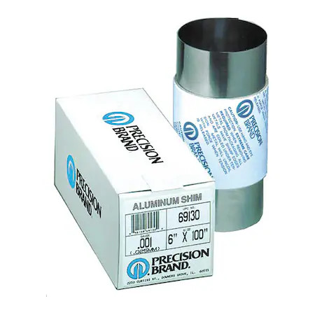 Precision Brand 69320 Shim Stock, Roll, Aluminum, 0.0050 In, 6 In