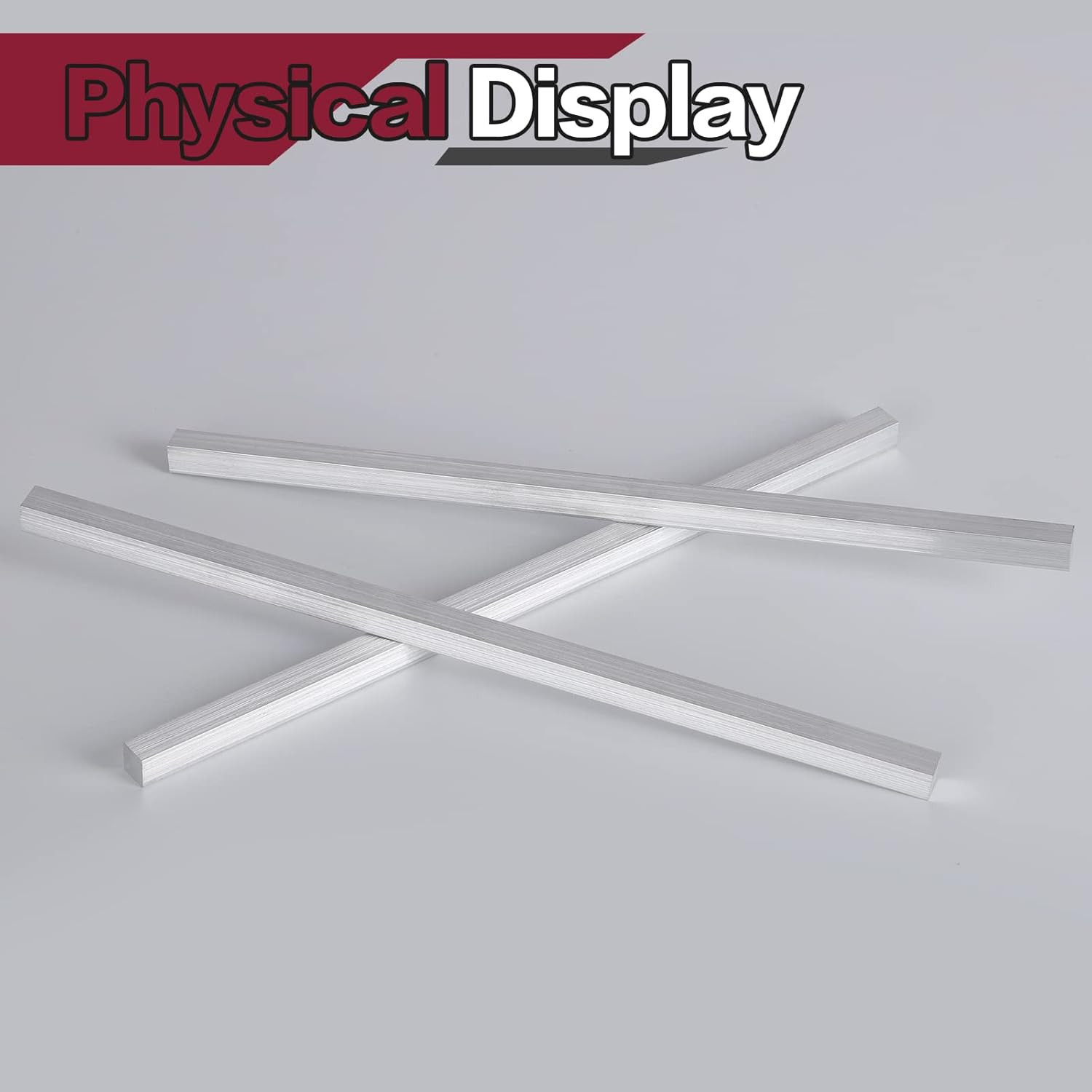 13Inch Square Aluminum Flat BAR 3 Pieces of 1/2″ X1/2″ 6061 General Purpose Plat