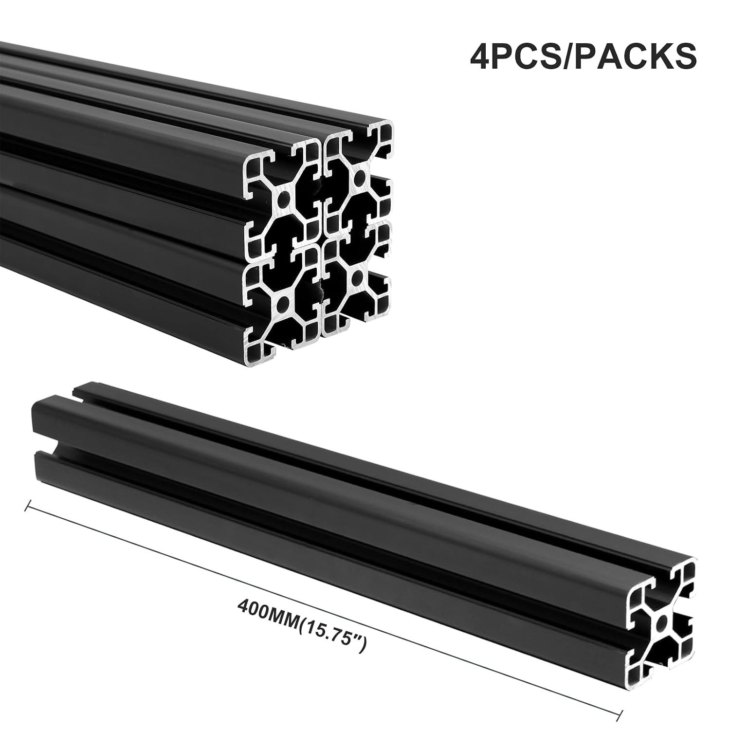Versatile 4040 T-Slot Aluminum Extrusions 400mm Black – DIY and 3D Printers
