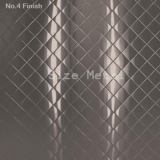 8 Pack – 430 Brushed Quilted Pattern Stainless Steel Sheets, 24Ga 4′ x 10′