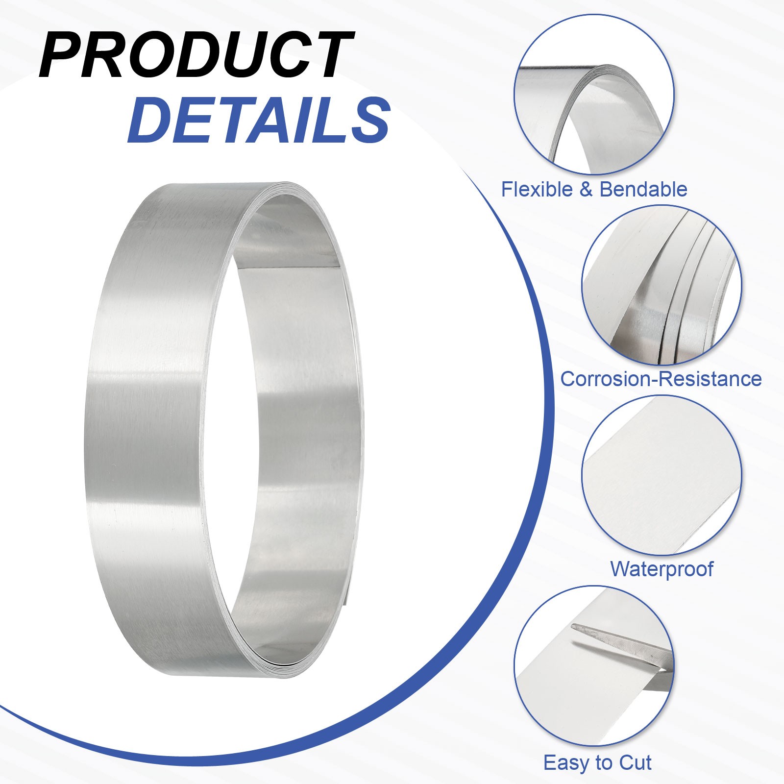 Aluminum Flashing Roll 3000mm x 20mm x 0.1mm 1060 Aluminum Metal Roll
