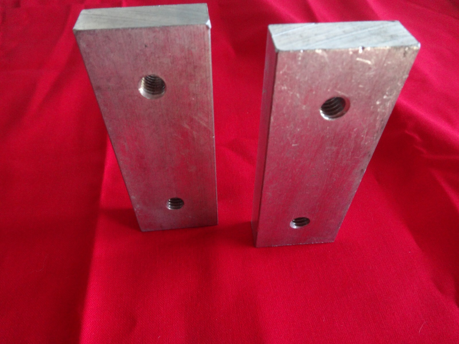 2 Pcs. 1/2″ X 1.25″ ALUMINUM FLAT BAR 3 1/4″ in length w/(2) 5/16″ Tapped holes