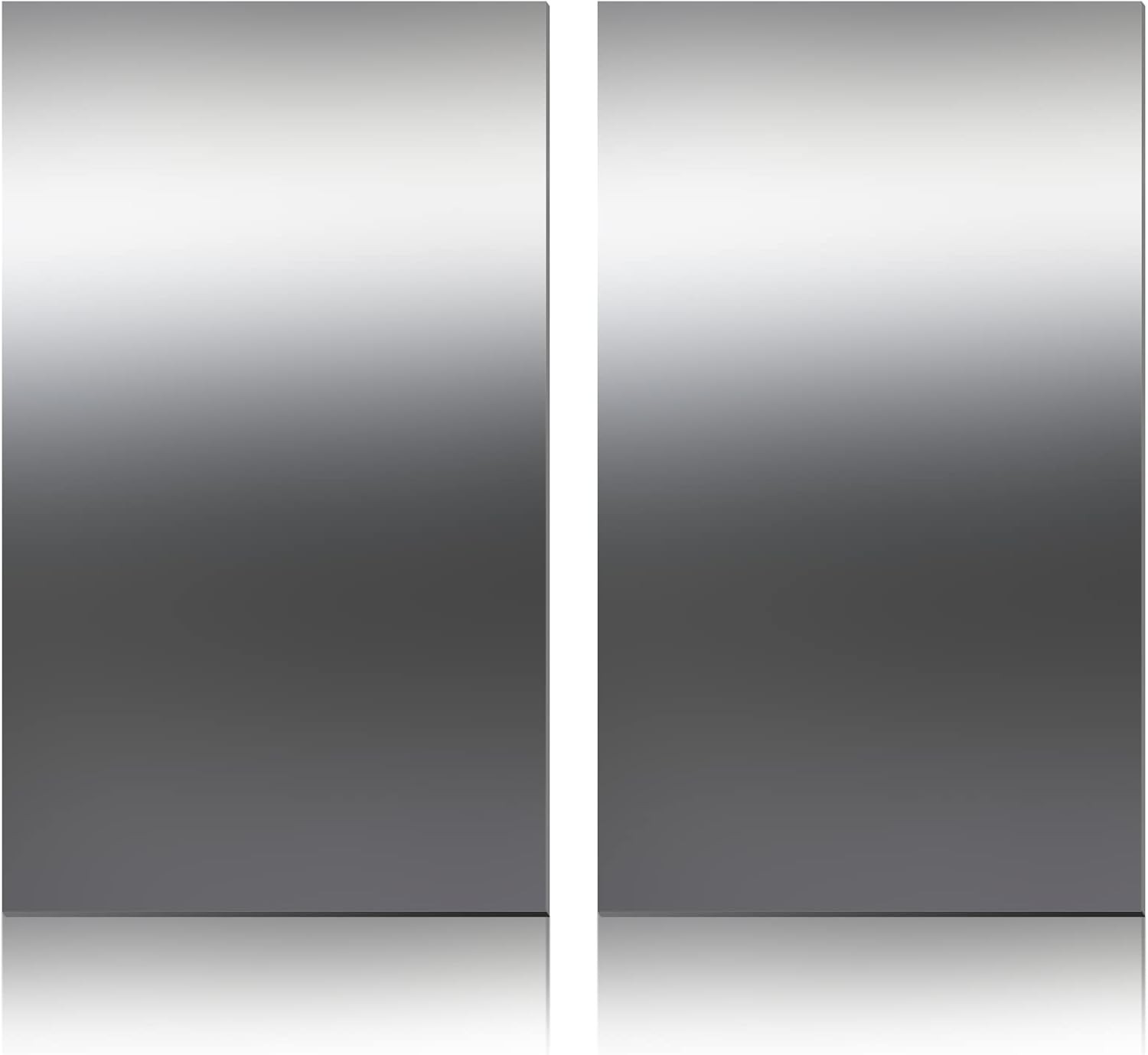 Funrous 2 Pcs 304 Stainless Steel Sheet,12 x 6 x 12 x 6 x 0.018 Inch, clear