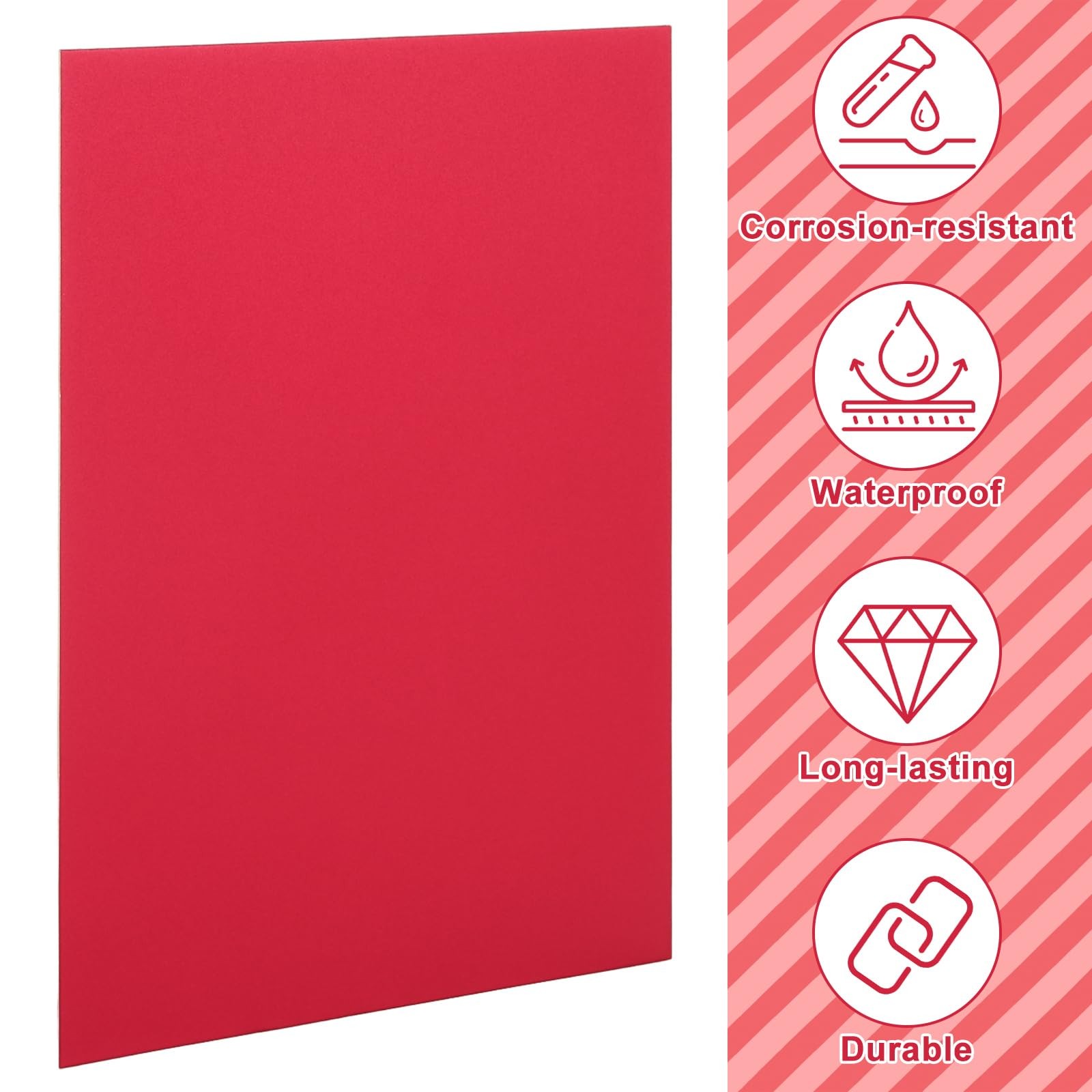 Red Anodized Aluminum Sheet Metal Plate Engraving Blank 0.8MM 5×7 Inch 12 PCS